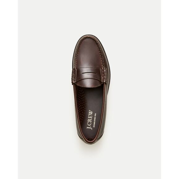 J. Crew Men\'s Camden Loafers Shoes Leather Soles Whiskey Brown Size 9.5 NWOB main image 5